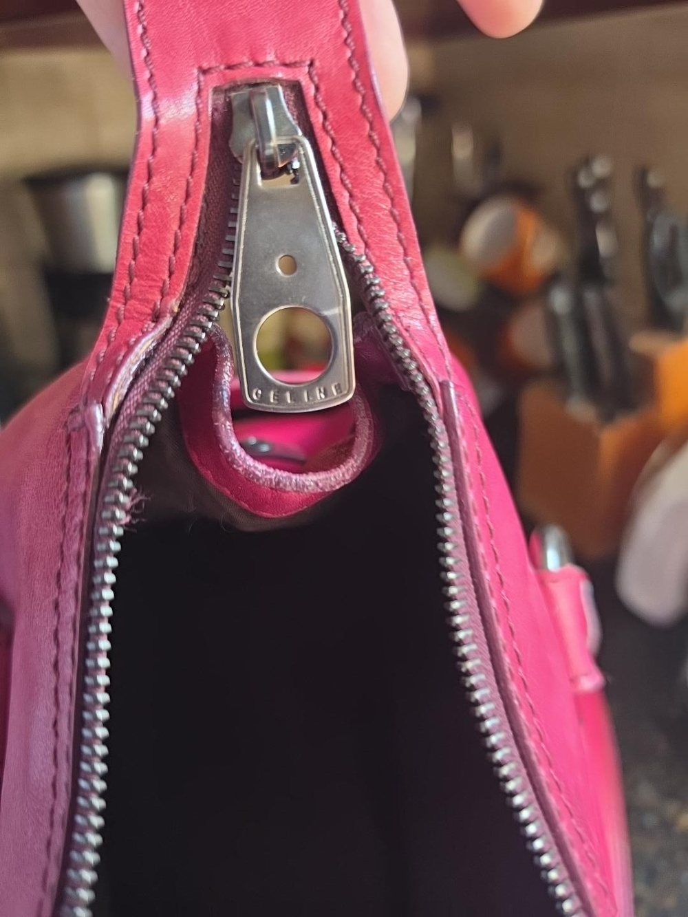 ✨️Vintage CELINE Burgundy Leather Boogie-Style Satchel ✨ NWOT - Picture 4 of 10
